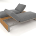 3d model Double bed for relaxation with an aluminum frame made of artificial wood (Quartz gray) - preview