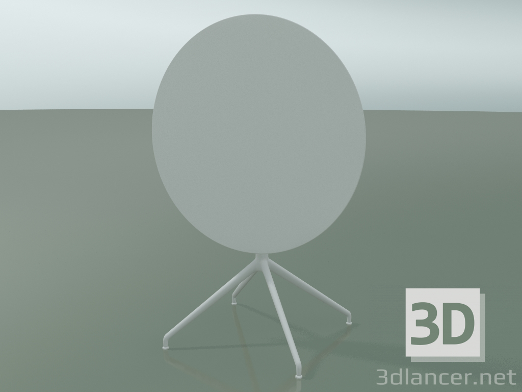 3D Modell Runder Tisch 5745 (H 72,5 - Ø79 cm, gefaltet, weiß, V12) - Vorschau