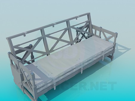 3D Modell Sofa-Bank - Vorschau