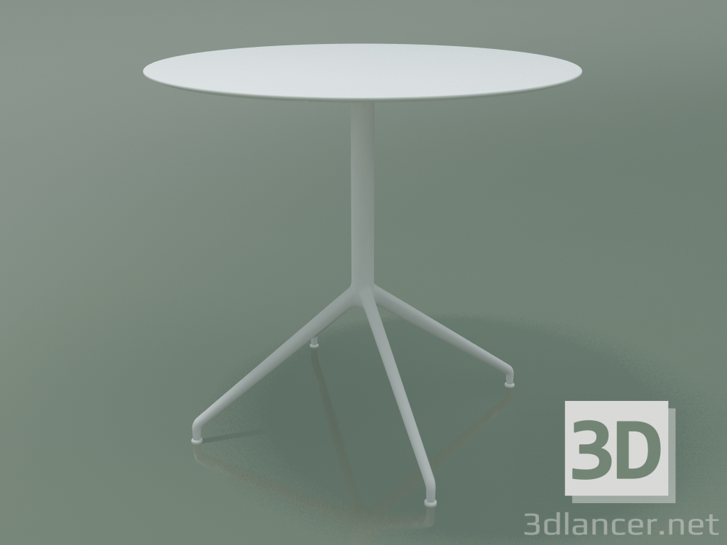 3D Modell Runder Tisch 5745 (H 72,5 - Ø79 cm, ausgebreitet, Weiß, V12) - Vorschau