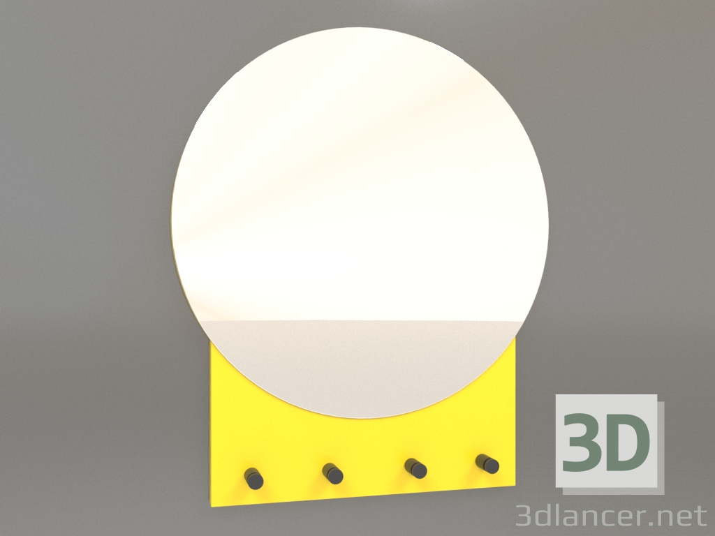 3d model Espejo con ganchos ZL 10 (500x600, amarillo luminoso) - vista previa