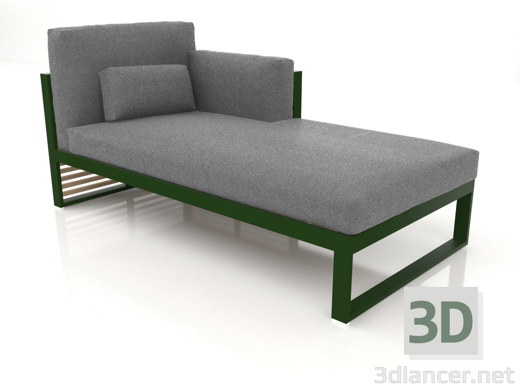 3d model Modular sofa, section 2 right, high back (Bottle green) - preview
