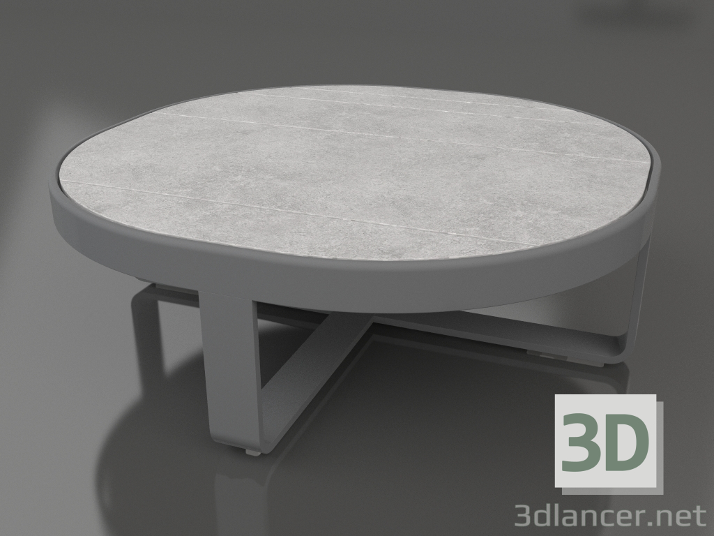 3D Modell Runder Couchtisch Ø90 (DEKTON Kreta, Anthrazit) - Vorschau