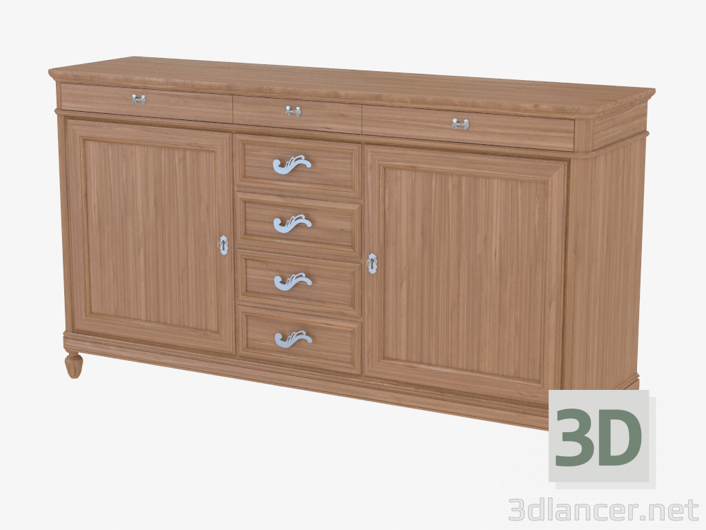 3d model Chest of drawers with two doors and seven drawers CO106 - preview