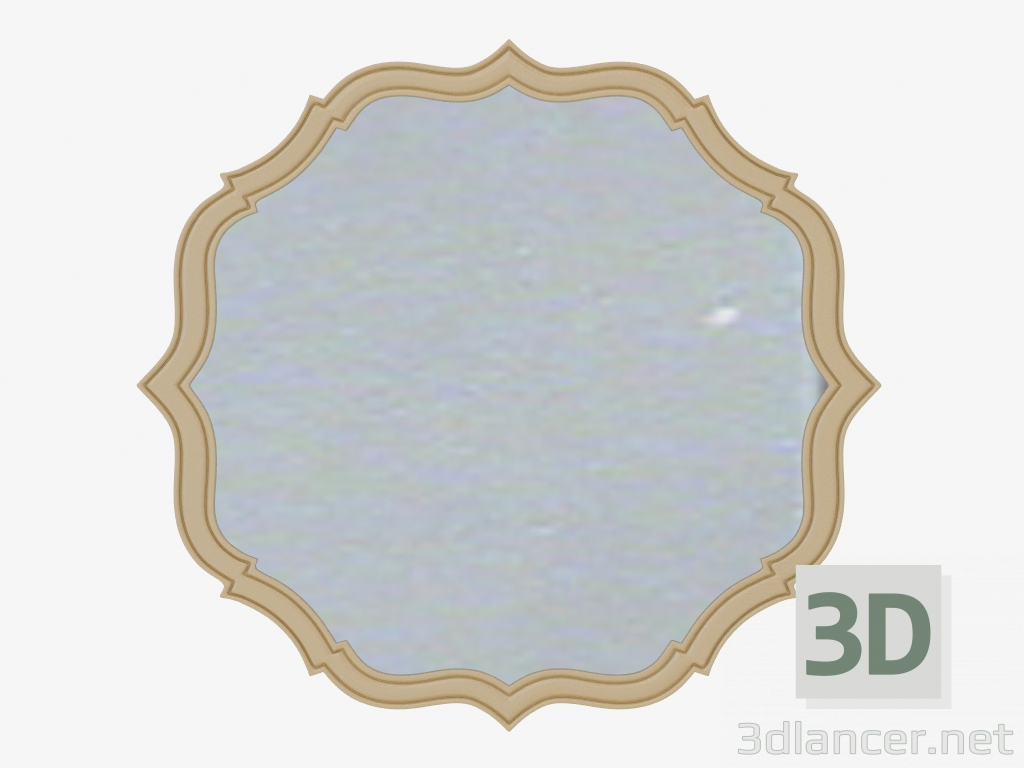 3d model Mirror in curly round frame - preview