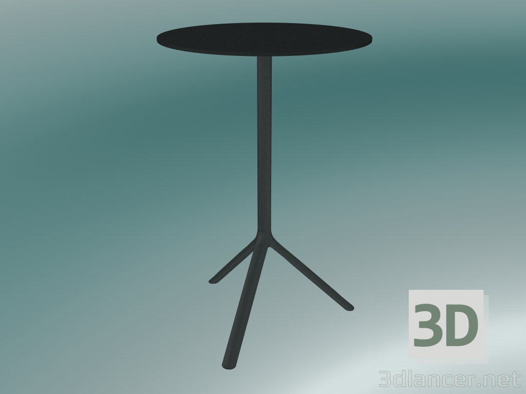 modello 3D Tavolo MIURA (9590-71 (Ø70cm), H 108cm, nero, nero) - anteprima