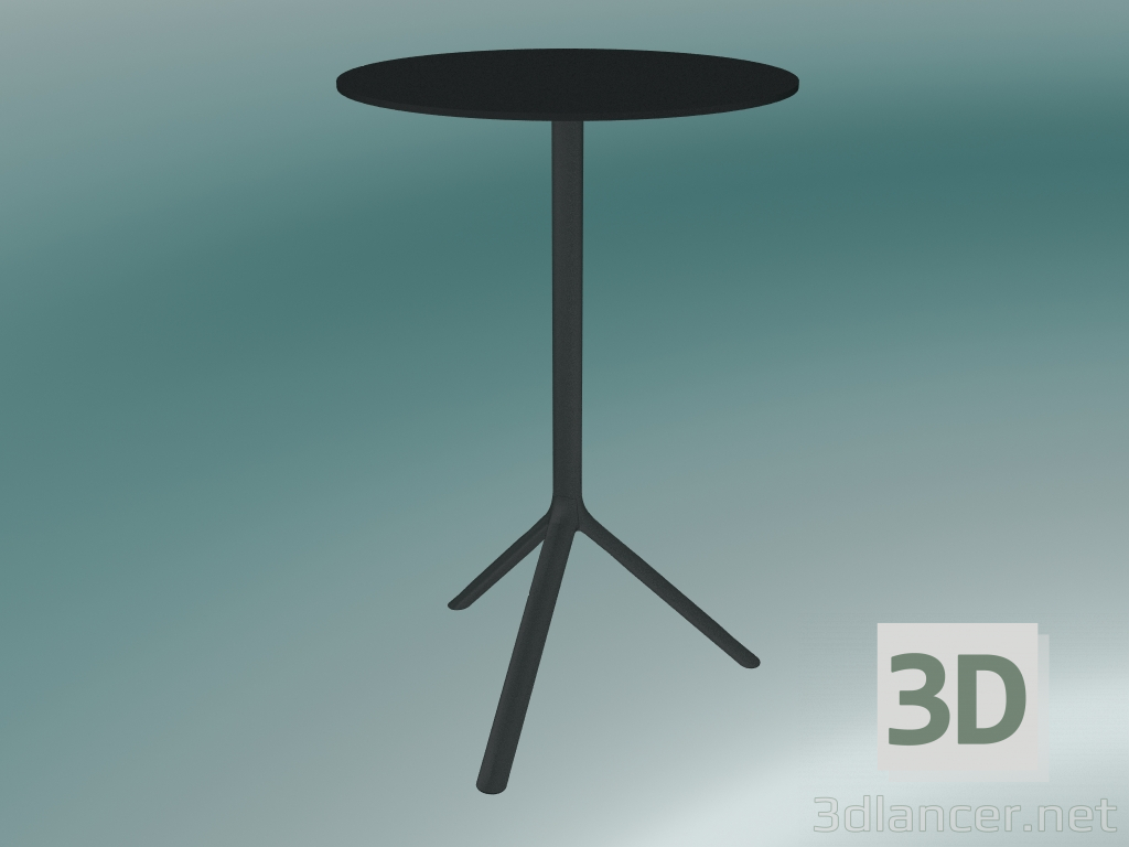 3d model Mesa MIURA (9590-71 (Ø70cm), H 108cm, negro, negro) - vista previa