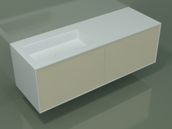 Washbasin with drawers (06UC834S1, Bone C39, L 144, P 50, H 48 cm)