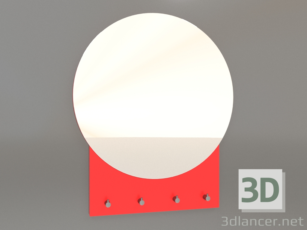 3D Modell Spiegel mit Haken ZL 10 (500x600, Leuchtorange) - Vorschau