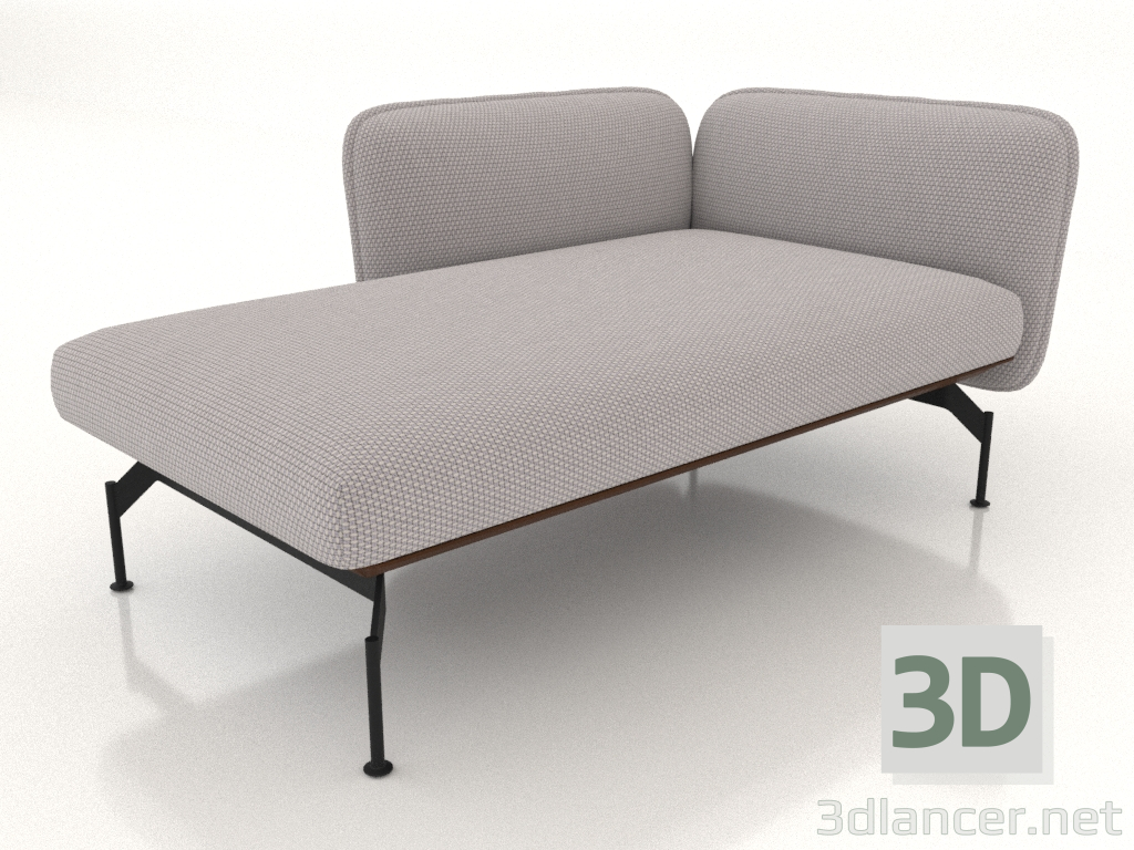 3D modeli Solda kol dayanağı 85 olan uzanma koltuğu (dış tarafta deri döşeme) - önizleme