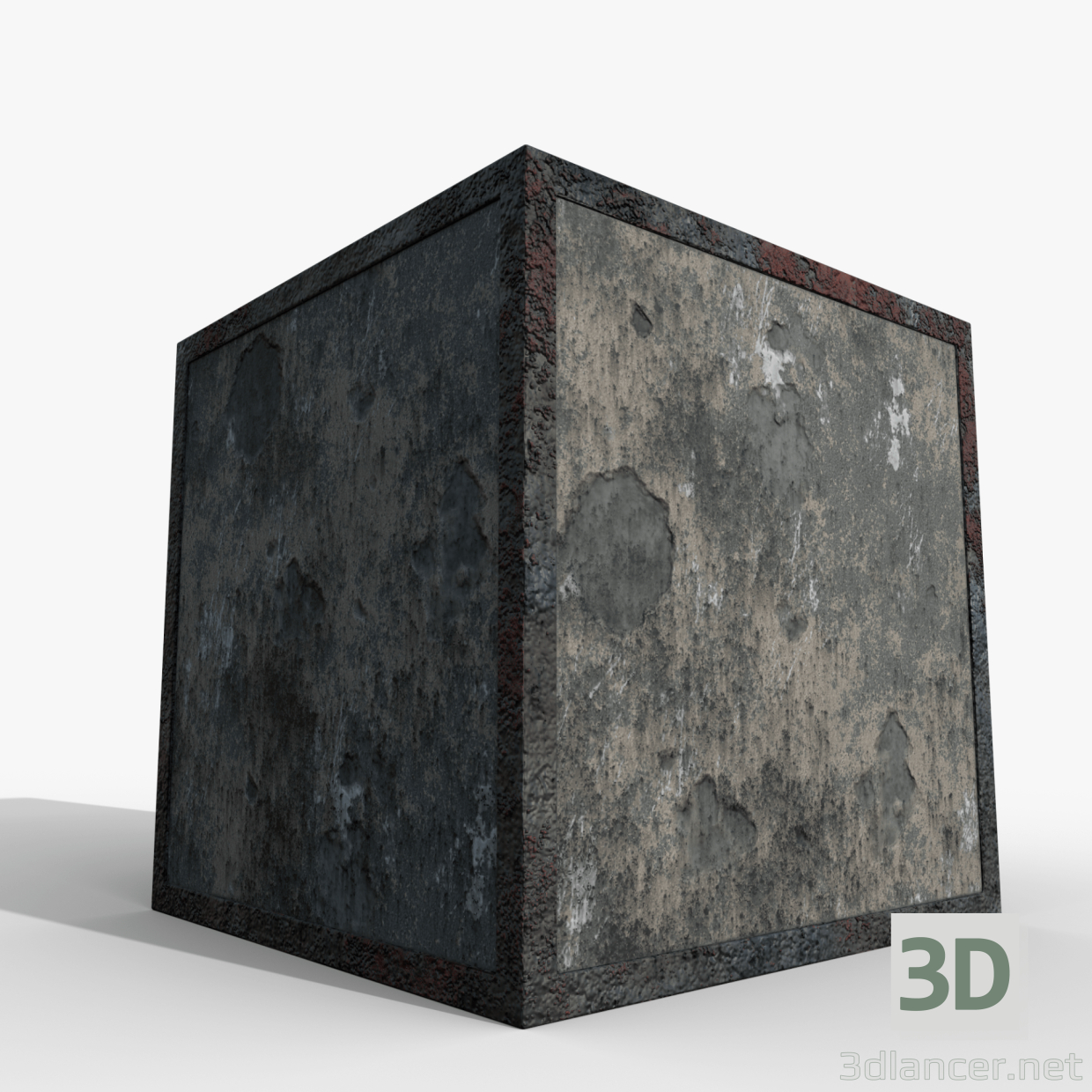 Bloque de hormigón 1m 3D modelo Compro - render