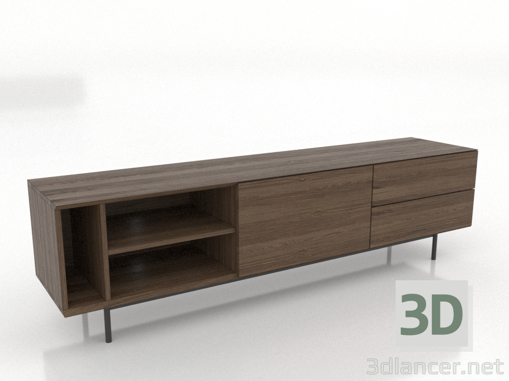 3d модель Тумба ТВ 3 1800 мм (освещенный пепельный орех) – превью 3d модель Тумба ТВ 3 1800 мм (освещенный пепельный орех) – превью