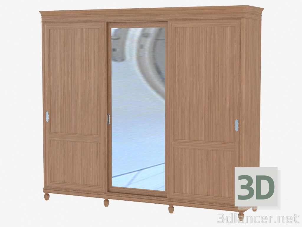 3d model Three-door wardrobe with mirror CO221 - preview