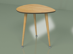 Приставной столик Капля (темно-коричневый, светлый шпон)