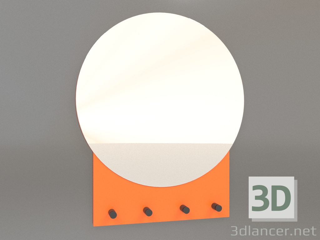 3d model Espejo con ganchos ZL 10 (500x600, naranja brillante luminoso) - vista previa