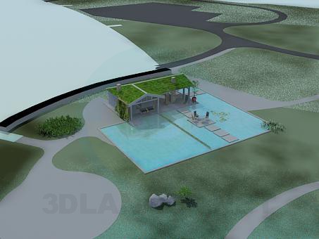 3d model House with swimming pool - preview 3d model House with swimming pool - preview