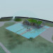 3D modeli Yüzme havuzlu ev - önizleme