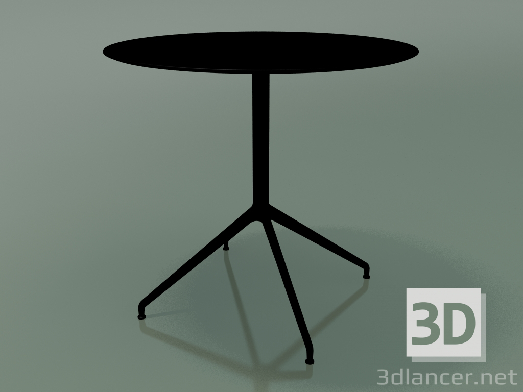 3D Modell Runder Tisch 5745 (H 72,5 - Ø79 cm, ausgebreitet, schwarz, V39) - Vorschau