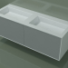 3D Modell Waschbecken mit Schubladen (06UC83421, Silbergrau C35, L 144, P 50, H 48 cm) - Vorschau
