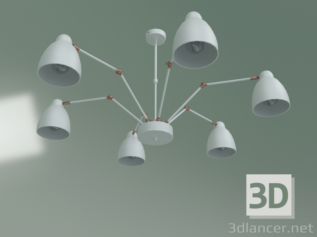modello 3D Lampadario a soffitto Loft 70084-6 (bianco) - anteprima