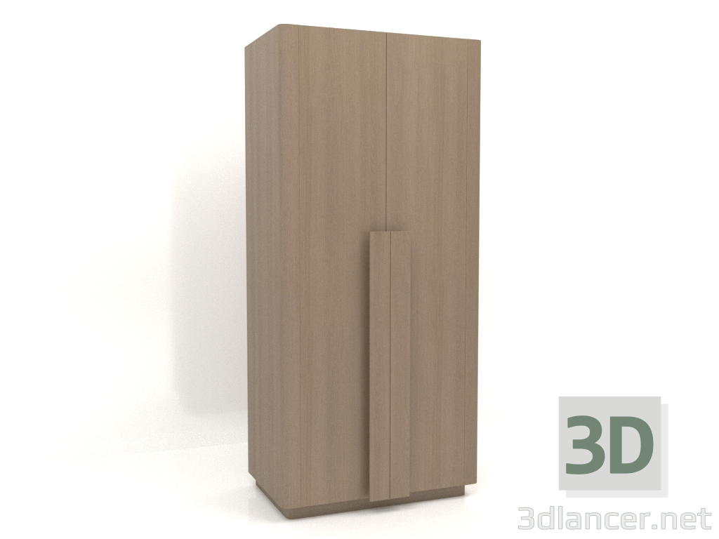 3d model Wardrobe MW 04 wood (option 3, 1000x650x2200, wood grey) - preview
