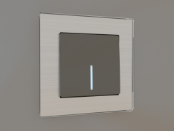 Interruptor de tecla única com luz de fundo (marrom acinzentado)