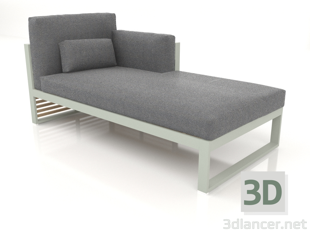 3d model Modular sofa, section 2 right, high back (Cement gray) - preview