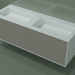 modèle 3D Lavabo avec tiroirs (06UC83421, Clay C37, L 144, P 50, H 48 cm) - preview