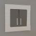 3d model Two-gang switch with backlight (gray-brown) - preview