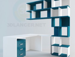 Desk and shelves