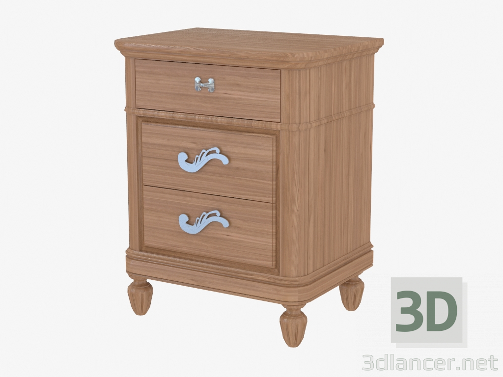 3D Modell Nachttisch mit drei Schubladen CO232 - Vorschau
