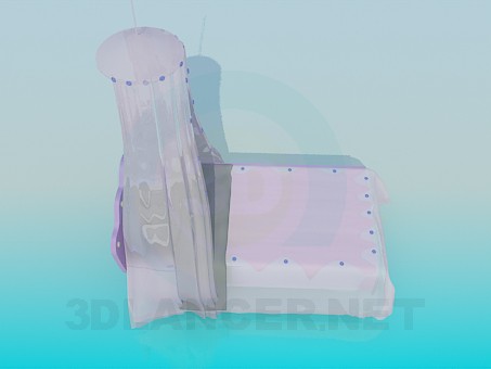 modelo 3D Cama con dosel para niña - escuchar modelo 3D Cama con dosel para niña - escuchar