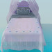 3D Modell Bett mit Baldachin für Mädchen - Vorschau