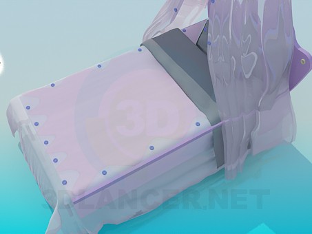 modelo 3D Cama con dosel para niña - escuchar modelo 3D Cama con dosel para niña - escuchar