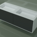 modèle 3D Lavabo avec tiroirs (06UC83421, Deep Nocturne C38, L 144, P 50, H 48 cm) - preview