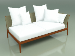 Sofa module left 005 (Metal Rust, Batyline Olive)