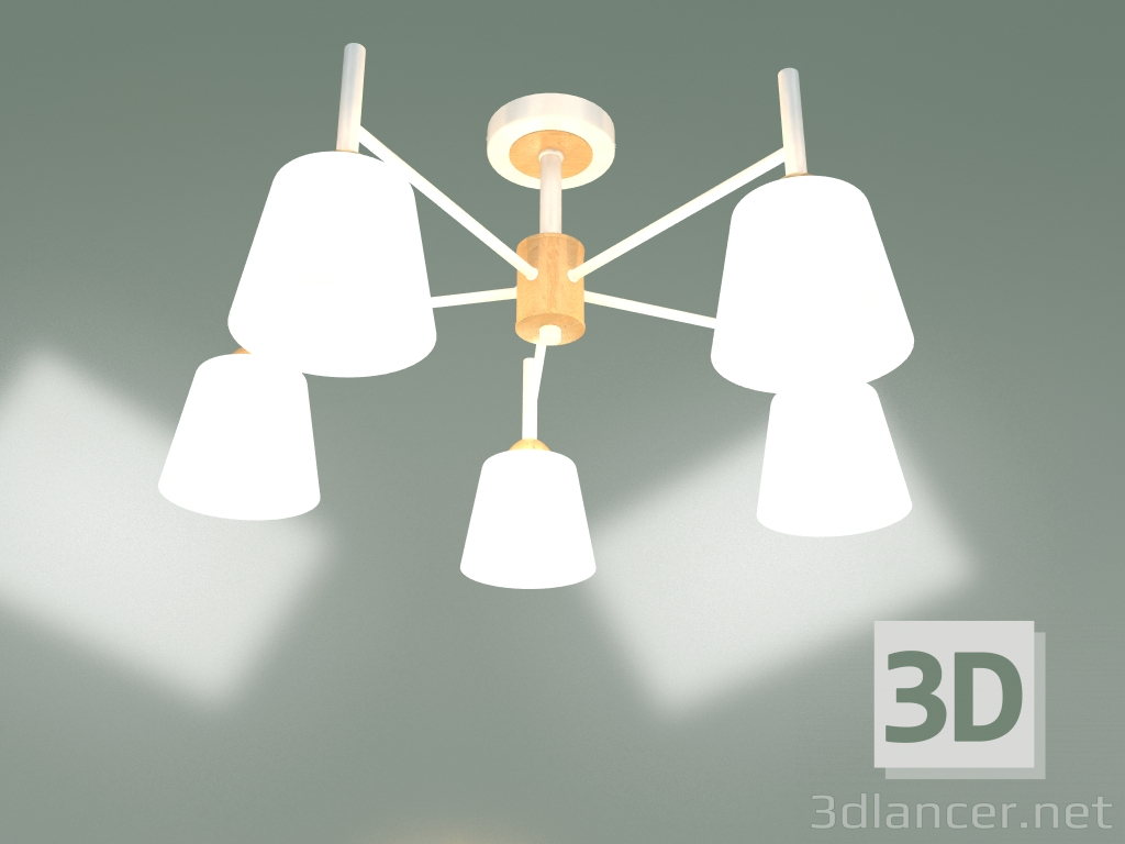 modello 3D Lampadario a soffitto 70085-5 (bianco) - anteprima