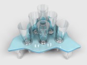 A set of glasses with stand