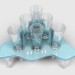 Un conjunto de vasos con el soporte 3D modelo Compro - render