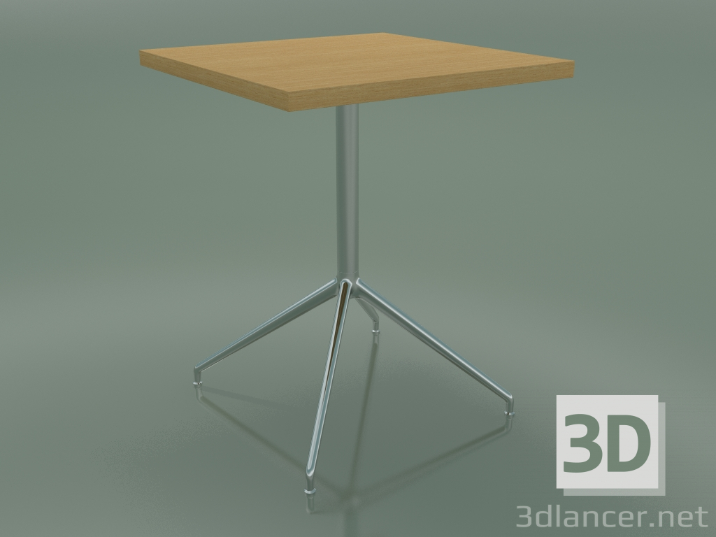 3D Modell Quadratischer Tisch 5753 (H 74,5 - 60 x 60 cm, natürliche Eiche, LU1) - Vorschau
