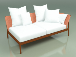 Módulo de sofá esquerdo 005 (Metal Rust, Batyline Orange)