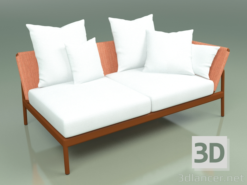 3D Modell Sofamodul links 005 (Metallrost, Batyline Orange) - Vorschau