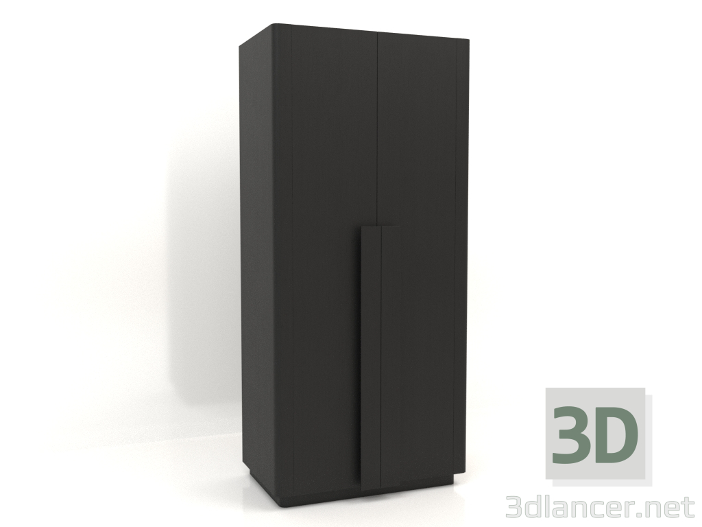 3d model Wardrobe MW 04 wood (option 3, 1000x650x2200, wood black) - preview