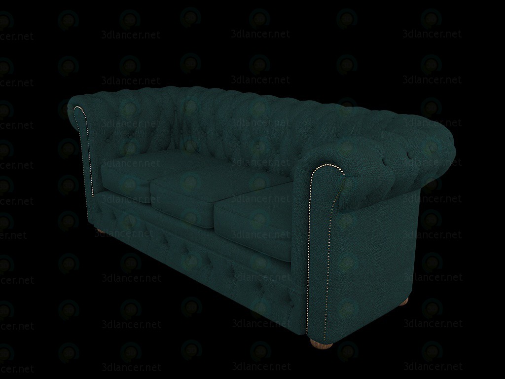 3d Chesterfield sofa snake skin model buy - render 3d Chesterfield sofa snake skin model buy - render