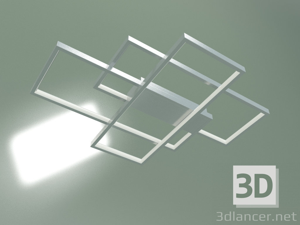 3D modeli Tavan LED lambası 90177-3 (saten nikel) - önizleme