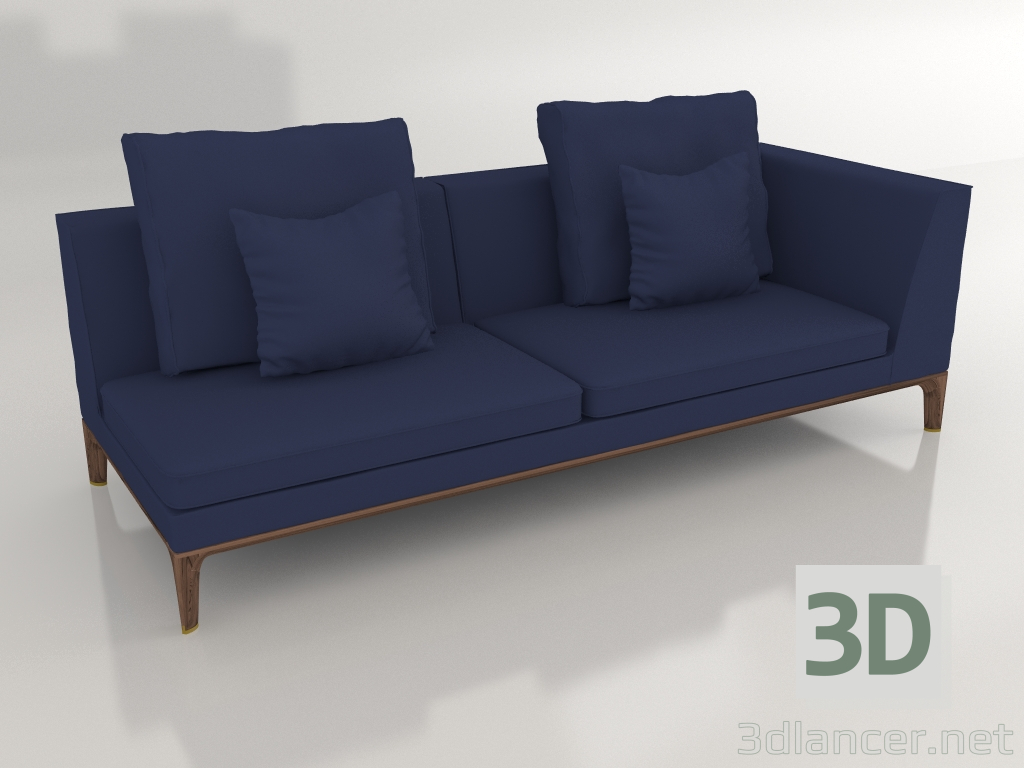 modello 3D Modulo divano DG 257 terminale DX - anteprima