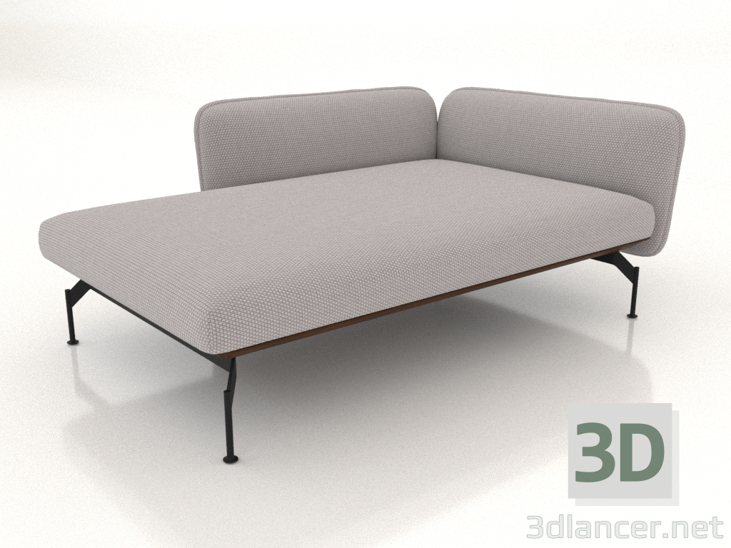 3d model Chaise longue 125 with armrest 85 on the left (001) (leather upholstery on the outside) - preview