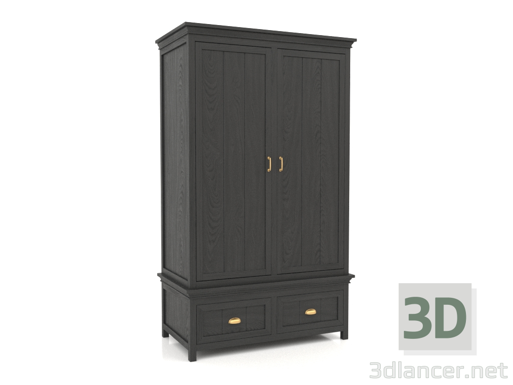 3D Modell Kleiderschrank (2 Abschnitte) - Vorschau