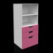 3d model Ikea STUVA Bookcase with drawers, white, pink - preview