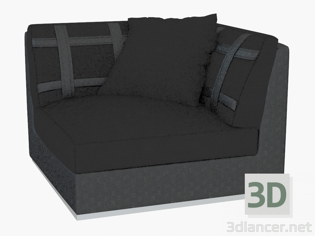 3d model The central corner element of the sofa is Golden (110х110) - preview